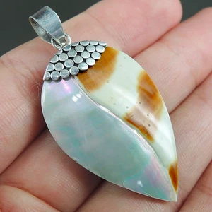 Joyería colgante de plata de ley 925 natural concha de Nautilus hecha a mano, NSP-598 - Imagen 1 de 7