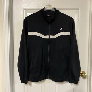 Vintage Jordan Jacke Herren XL Schwarz Y2K Track Nike Dri Fit Full Zip Air Jumpman - Bild 1 von 7