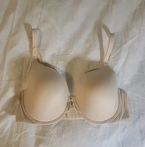 Body by Victoria's Secret Lined Perfect Coverage Bra Womens Sz 36DD Beige Nude - Picture 1 of 14