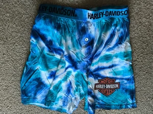 New HARLEY DAVIDSON born to ride TIE DYE BOXER PAJAMA SHORTS YOUTH sz 14/16 - Picture 1 of 2