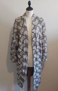 Schwarze Paisley leichte Sommer Strickjacke, ohne Verschlüsse, Einheitsgröße, neu - Bild 1 von 3