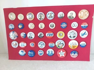 Vintage Antique Political Campaign Pin Back Buttons Collection 38 Reproductions - Picture 1 of 4