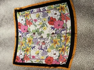 Jessica Simpson Multi-wear Square Scarf Colorful Flower Art Floral 36” Vibrant D - Picture 1 of 3