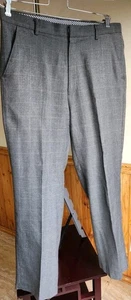 Haggar Straight Fit Gray Check Flat Front Mens Dress Pants 36 x 32 - Picture 1 of 10