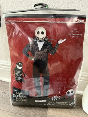 Disney Adult L XL Jack Skellington Halloween Costume Nightmare Before Christmas - Image 1 of 4