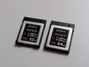 Two Sony Professional XQD G Series 64GB and 32GB Memory Cards. - Picture 1 of 2