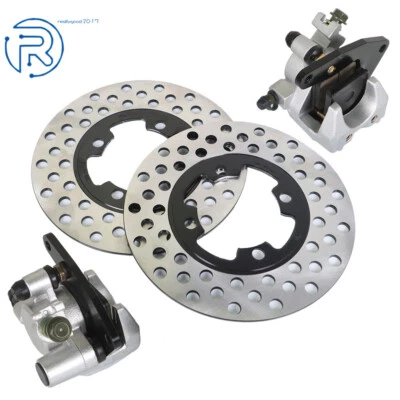 Front Brake Calipers & Brake Rotors For Yamaha Grizzly 350 400 450 YFM 2007-2014 - Image 1 of 4