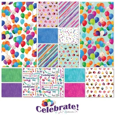 5" Squares Charm Pack Fabric CELEBRATE! by Clothworks 42 5 inch squares SQ0490 - Image 1 of 4