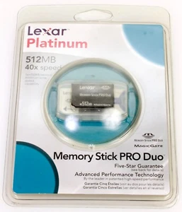 Lexar Platinum 512MB Memory Stick Pro Duo New Old Stock - Picture 1 of 2