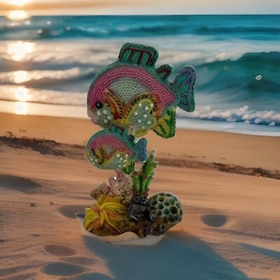 Decoración vintage de peces tropicales de resina Foto 1 de 4