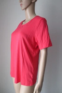 maglia efixelle rossa, manica corta, tempestata di pietre Swarovski, taglia 40 - Foto 1 di 6