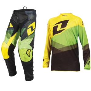 YOUTH KIT ONE INDUSTRIES ATOM MOTOCROSS MX PANTS JERSEY - SHIFTER YELLOW / GREEN - Picture 1 of 4