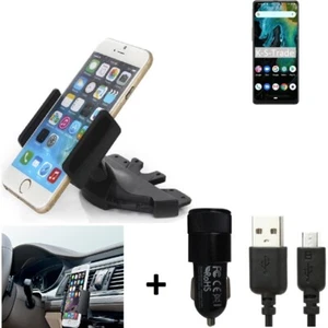 Pour Cubot Max 3 support slot CD + CHARGEUR titulaire Autoradio Smartphone unive - Photo 1/6