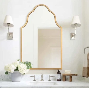 Chende Gold Arch Wall Mirror Mirror, 32"X20” - Picture 1 of 5