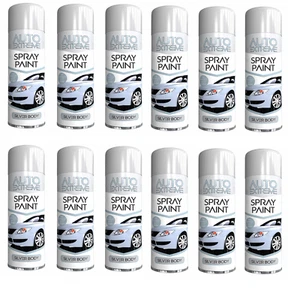 12x 250ml Silver Spray Paint Body Aerosol Can Auto Metal Wood Car Bike Matt - Picture 1 of 1