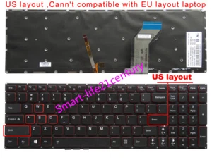 Nuevo para Lenovo Y700-15 Y700-15ISK Y700-17ISK Y700-15ACZ Teclado de EE. UU. con retroiluminación - Imagen 1 de 4