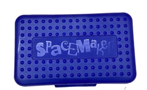 Spacemaker Blue Frosted Pencil Box Plastic Storage Case Vtg 90s USA Millennial - Picture 1 of 11