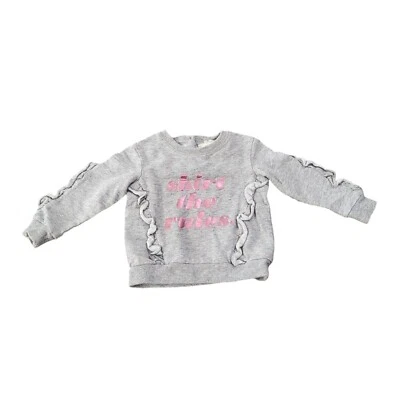 Kate Spade Skirt the Rules Gray Baby Girl Sweatshirt Sweater 12 Months Ruffle  - Image 1 of 4