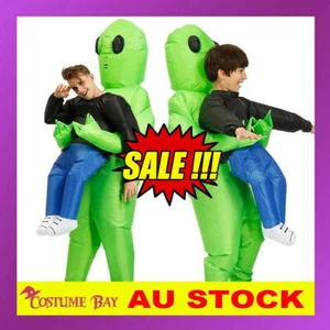 AU Scary Halloween Green Alien Inflatable Costume Blow Up Suits Party Dress GT - Picture 1 of 14