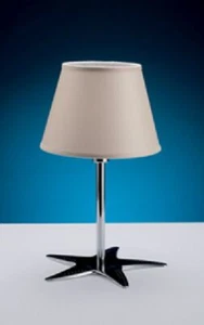 Tisch Leuchte Weiß Chrom aus Messing Seestern maritime Nachttisch Lampe - Bild 1 von 2