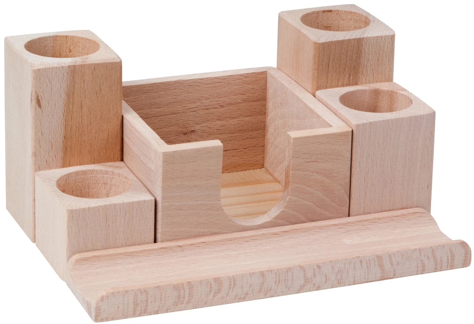 Schreibtischablage Schreibtischorganizer Stifthalter mit Kleinteileablage Buche - Bild 1 von 1