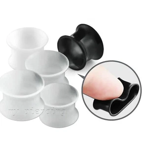 PAIR of 5/8" Ultra Thin Silicone Double Flared Flesh Tunnel Ear Plugs - Picture 1 of 2