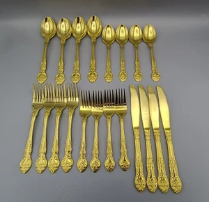 Vintage National Stainless Caress Flatware Korea Roses 20 Pc 4 Place Settings - Picture 1 of 14