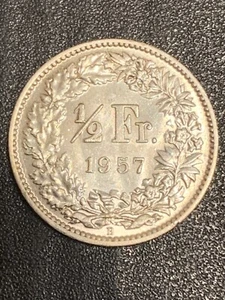 1957-B Switzerland 1/2 Franc KM# 23 lot # 1870 - Picture 1 of 6