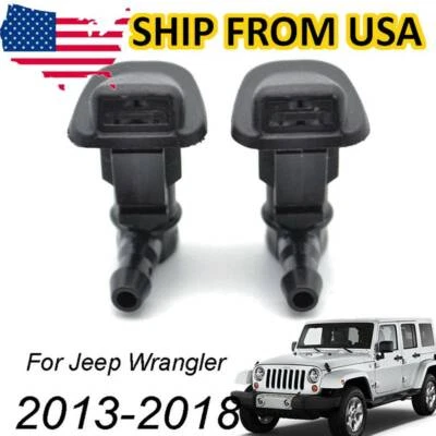 X2 Front Windshield Wiper Washer Nozzle Jet Spray Hood For Jeep Wrangler JK 13- Foto 1 de 4