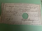 1790 Connecticut Colonial Currency Interest Certificate Ralph Pomeroy Signed