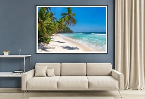 Sea & Palm Trees Jamaica Island Print Premium Poster High Quality choose sizes - Picture 1 of 3