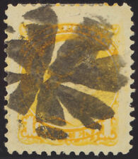 Canada, 1 C. gelb, gez. 12, farbfrisches Kabinettstück, großer stummen Stempel