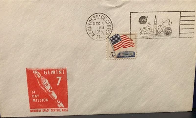 GEMINI 7 Launch With rare Official NASA Red Cachet  ; KSC Dec 4, 1965 - Image 1 of 4