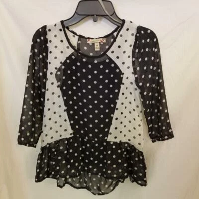 Speechless Girl's Top Black & White w/Polka Dots NWT Orig $34 Medium - Image 1 of 3