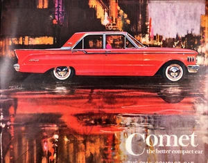 1961 Mercury Comet Family-sized Compact Car Vintage Print Ad Red 4 Door Wagon - Picture 1 of 2