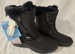 Pajar Canada Tex Alpi schwarze Stiefel Kunstfellfutter mit Eisgreifer, Gr. 7-7,5 neu mit Etikett - Bild 1 von 9