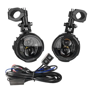 MF7797 Faretti Fari Supplementari Led + Tasto Universali Moto Enduro per barre - Foto 1 di 22