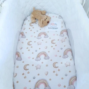 Cute Soft Sky print flannelette bassinet fitted sheet - 78 x 42 x 5 cm - Picture 1 of 4