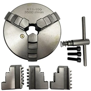 K11-100 4 Zoll Dreibacken Selbstzentrierendes Spannfutter Gusseisen Spannfutter zum Selbermachen Drehmaschine - Bild 1 von 20