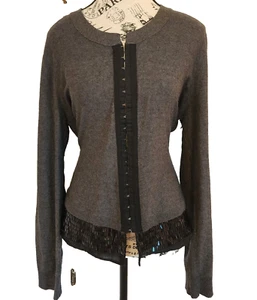 SIMPLY VERA VERA WANG gray sweater jacket- size XL - Picture 1 of 6