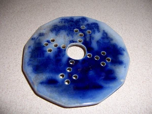 Antiker fließender blauer Keramik Meister Butterdose Einsatz - Scherenmuster - Bild 1 von 2