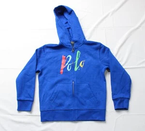 Polo Ralph Lauren Boy's Painterly Logo Fleece Full-Zip Hoodie WR4 Blue Size 5 - Picture 1 of 4