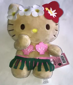NEU Hello Kitty HAWAII Mädchen Plüsch Puppe Spielzeug grün Gras Rock rosa Top Sanrio Neu mit Etikett - Bild 1 von 3