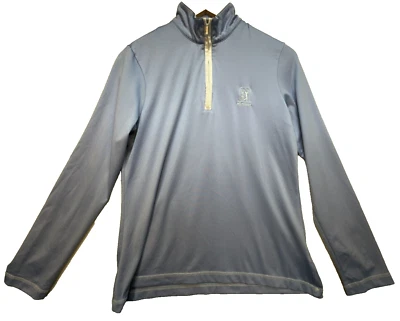 Camisa de golf Cutter & Buck CB Drytec para hombre talla M azul 1/4 cremallera logotipo de Michigan Foto 1 de 4