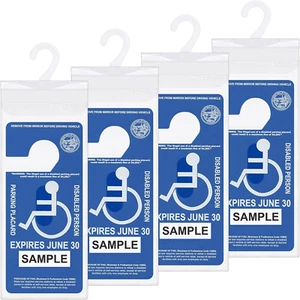 4 Pack Handicapped Placard Hanger Sleeves Permit Sign for Disability Parking - Picture 1 of 12