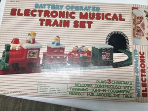 Vintage Weihnachten elektronischer Musikzug Set batteriebetrieben funktioniert Neu in OVP - Bild 1 von 10