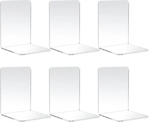 6 Stück klare Acryl Buchstützen - strapazierfähige rutschfeste Organizer - Bild 1 von 8
