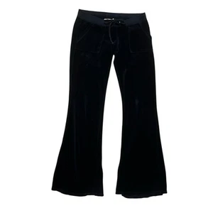 Y2K Vintage Juicy Couture Velour Svasati Pantaloni da Pista SP Navy Tasche a Scatto Retro - Foto 1 di 12