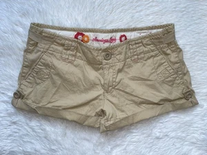 MINI PANTALONES CORTOS CARGO AMERICAN EAGLE PARA MUJER TALLA 6 TIRO BAJO BRONCEADO CARGAS VERANO - Imagen 1 de 3