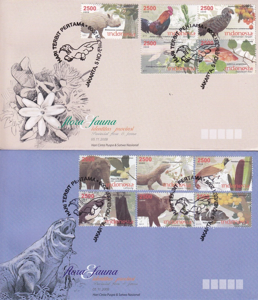 Indonesia - Indonesia Edición 2009-11-05 (FDC) Aves - Peces - Elefante Foto 1 de 1